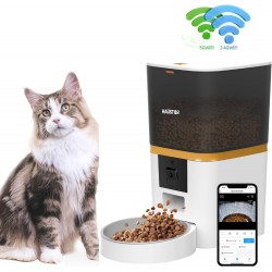 Haustier QQ009 Gece Görüşlü 1080P FHD kameralı, Akıllı Kedi Köpek Otomatik Mama Kabı, Wİ-Fİ