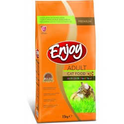 Enjoy Kuru Kedi Maması, Tavuklu, Yetişkin, Renkli Taneli, 15 Kg